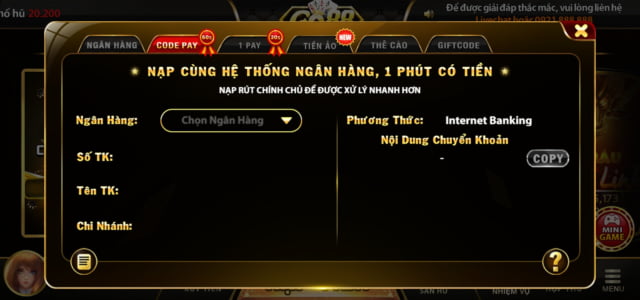 Nạp tiền Code Pay nhanh chóng